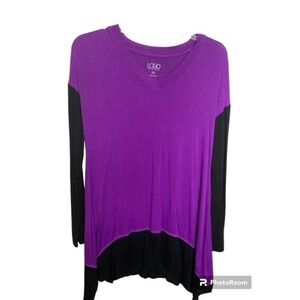 Logo by Lori Goldstein Purple/Black Tunic Sz XS